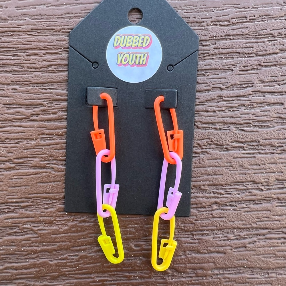 NEON Safety Pin Earrings 🧷